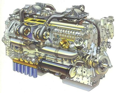 cut.Detroit Diesel V12